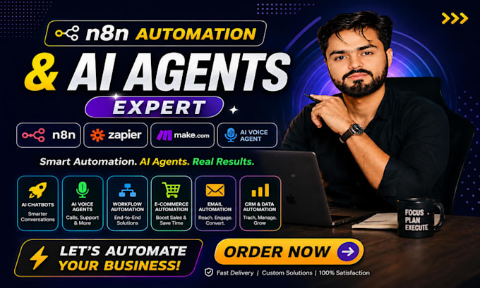 develop ai chatbot, dashbord, agent, ai automations using openai n8n make com