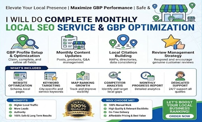 do complete monthly local SEO service and gbp optimization