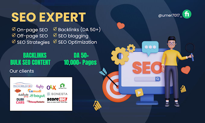 do monthly on page off page SEO and content writing for your website