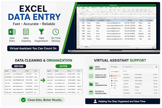 do excel data entry and spreadsheet work