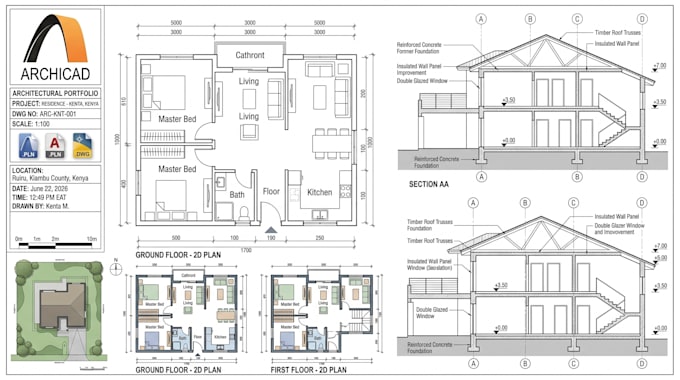 create professional archicad floor plans and architectural drawings