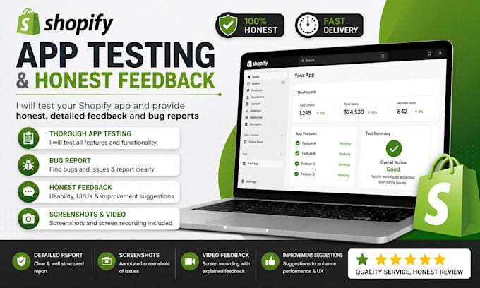 test and review your shopify app with honest feedback