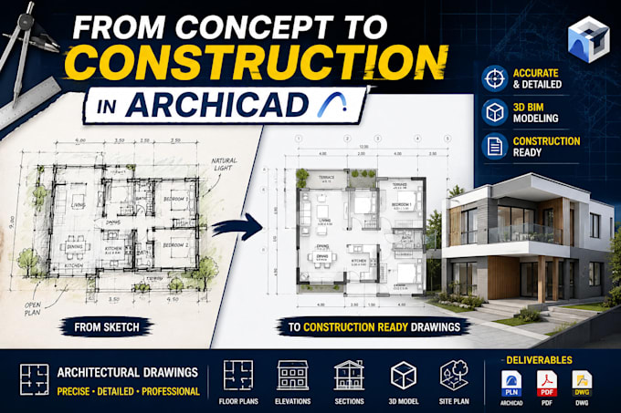 create architectural drawings and blueprints in archicad
