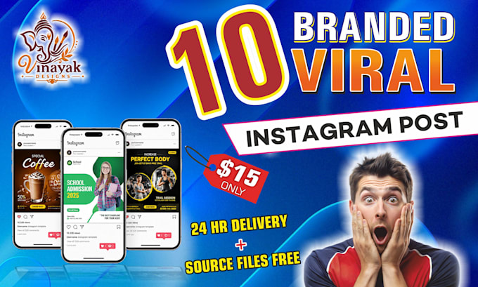 design 10 viral instagram posts for restuarants, cafes, gyms