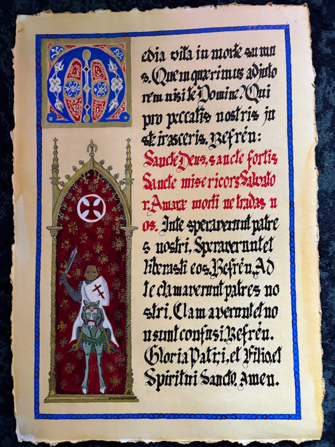 paint and write historically inspired manuscript page
