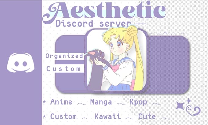 create or redesign an aesthetic anime, gaming discord server