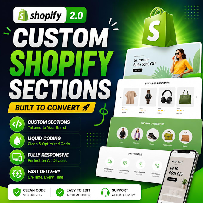 build custom shopify 2 0 sections and shopify liquid code