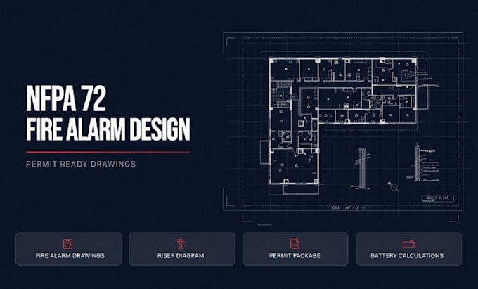 design nfpa 72 fire alarm permit drawings with riser diagram