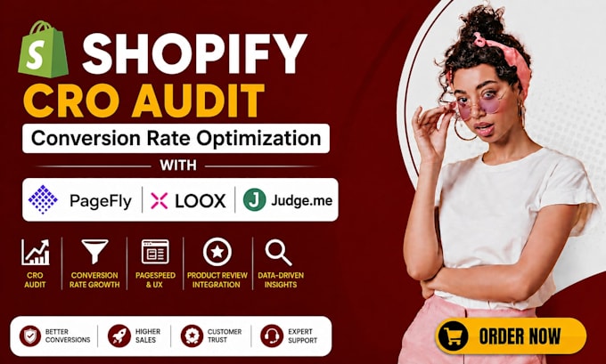 do shopify cro audit conversion rate optimization with pagefly loox judge me cro