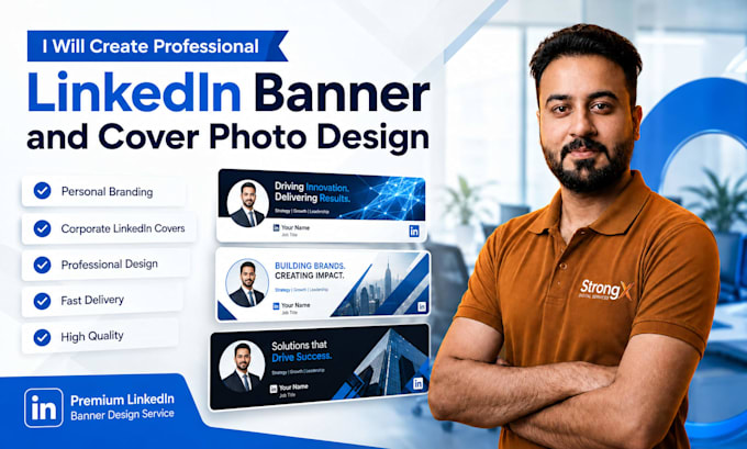create professional linkedin banner and cover photo design
