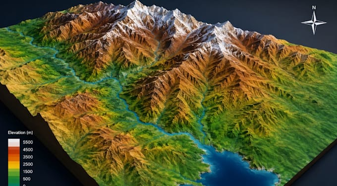 design topographical maps and plans, 3d terrain, landscape modeling, bathymetry