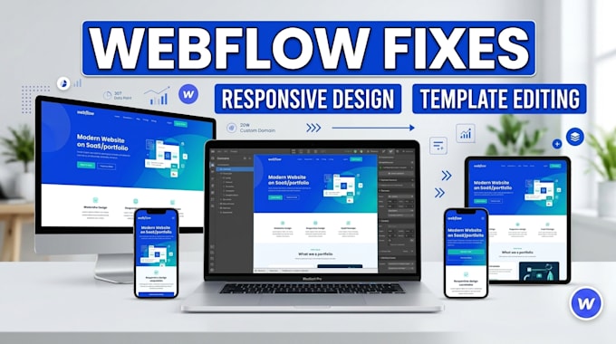 fix webflow website issues, edit webflow template, and improve responsive design