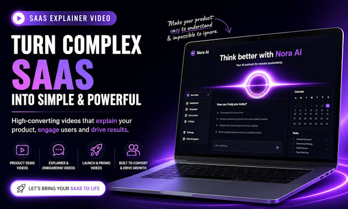 create professional saas product demo, explainer and dashboard animations