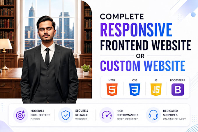 build complete responsive frontend website or custom website
