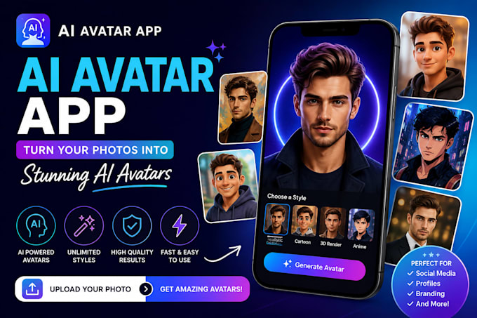 develop saas ai avatar app, ai character generator, ai assistant chatbot