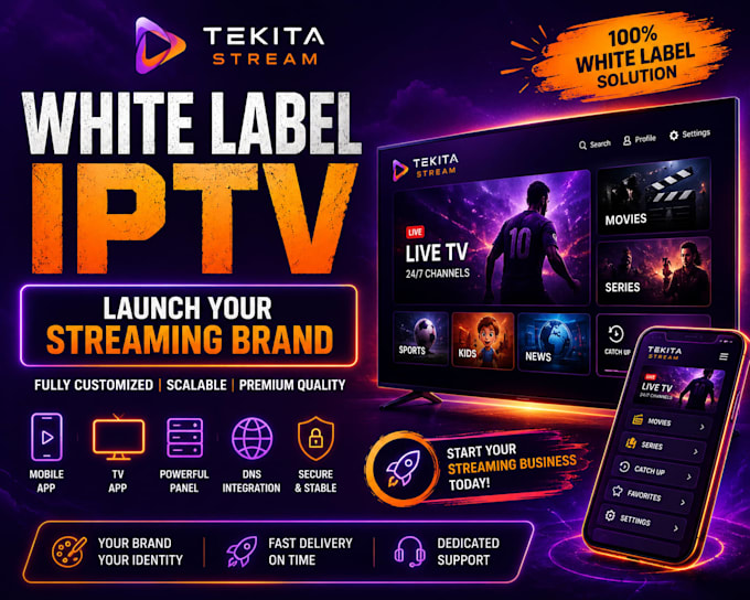 set up your iptv business with app panel, dns and full technical support