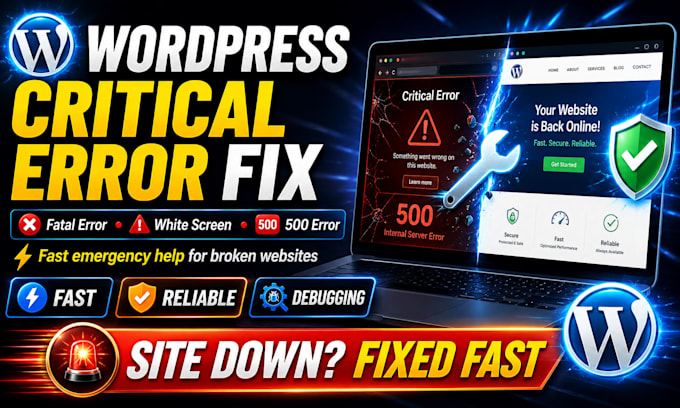fix wordpress critical error fatal error