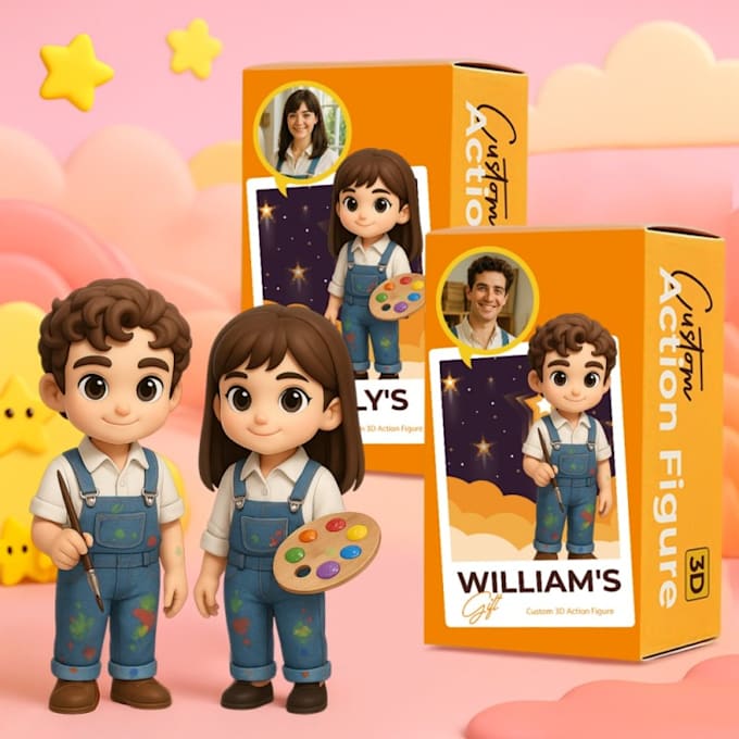 create 3d figurine design, custom 3d character model for 3d printing stl