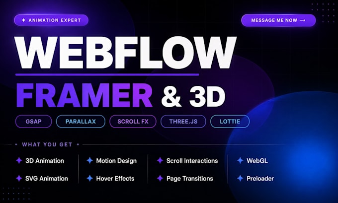 build webflow 3d gsap animation website framer motion design interactive website
