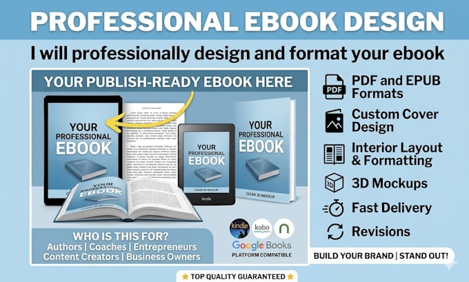 professionally design and format your ebook and cover