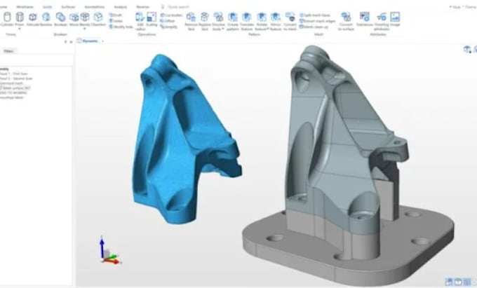 do reverse engineer stl, mesh, obj, 3d scans into solidworks cad models