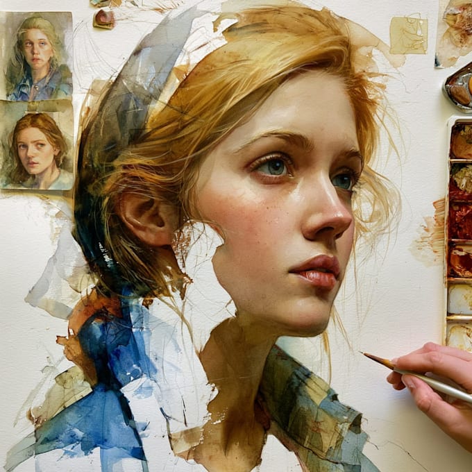 create a watercolor portrait