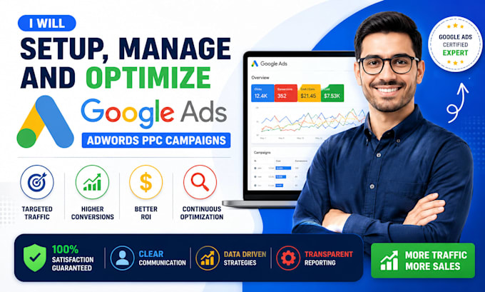 setup, manage and optimize google ads adwords PPC campaigns