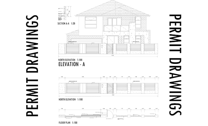 design city permit architectural plan with permit drawing and 2d floor