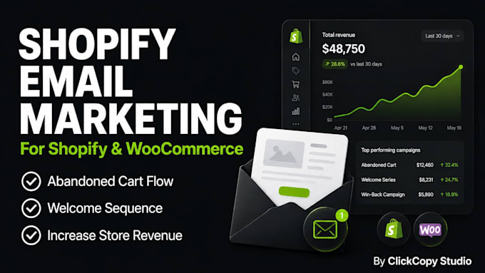 write ecommerce email marketing copy for shopify and woocommerce