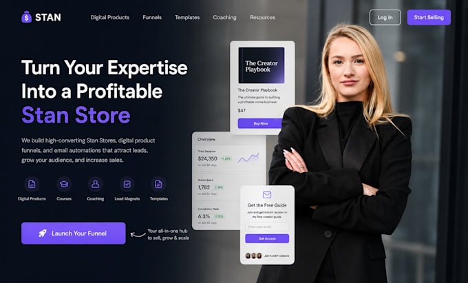 setup stan store digital product store and sales funnel cta optimization