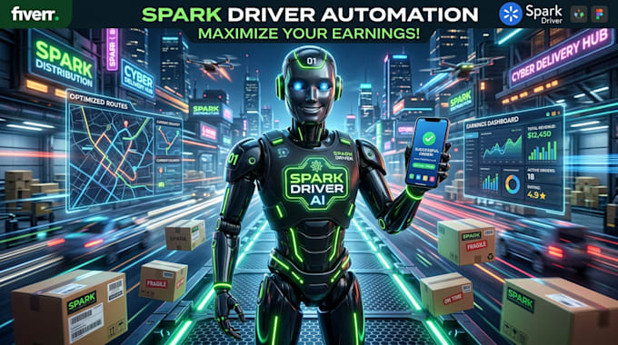 create spark driver bot, amazon flex bot, instacart bot, doordash bot ,uber bot