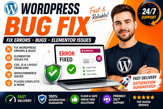 fix wordpress errors, bugs and elementor issues