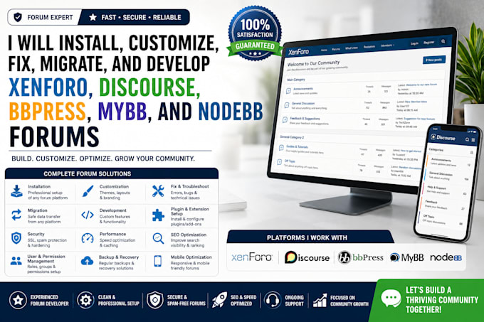 install, customize, fix and develop xenforo forums