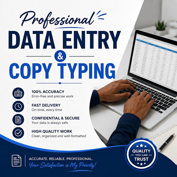 accurate data entry copy typing and web research