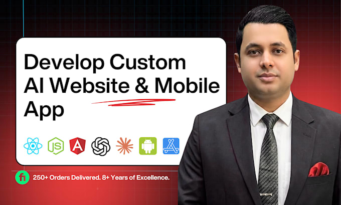develop custom ai website, mobile app, full stack website