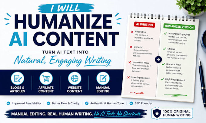 humanize ai content into natural engaging human writing