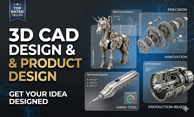 Create professional 3d cad design, product design, and mechanical ...
