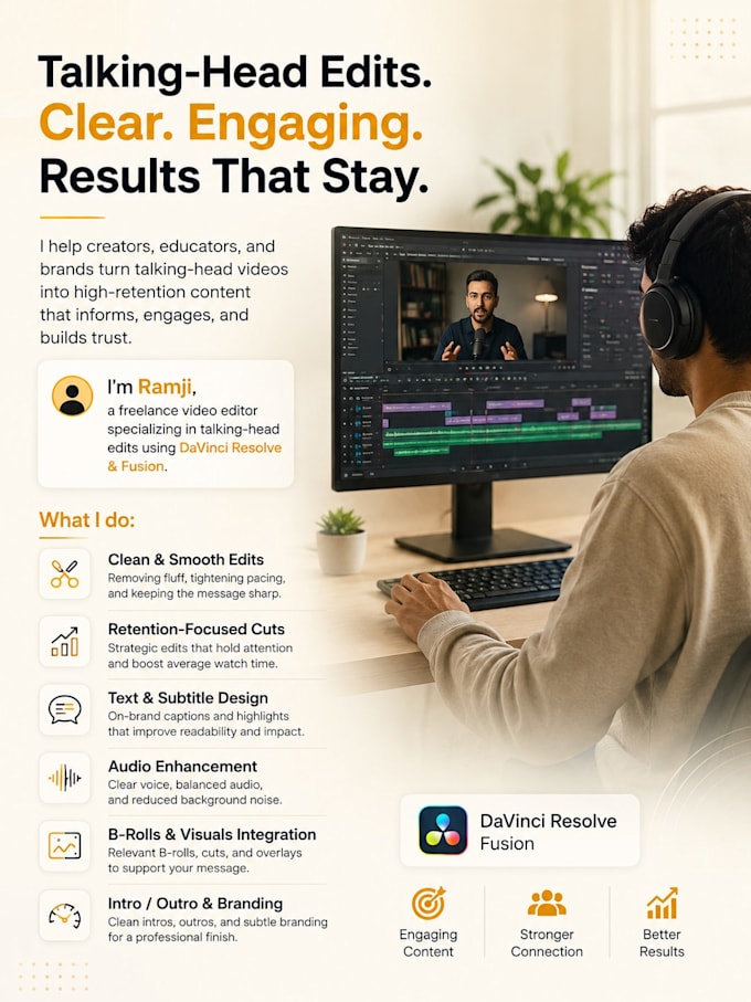 professionally edit your talking head video