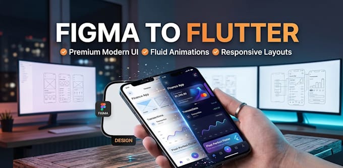 onvert figma to flutter app with pixel perfect responsive UI