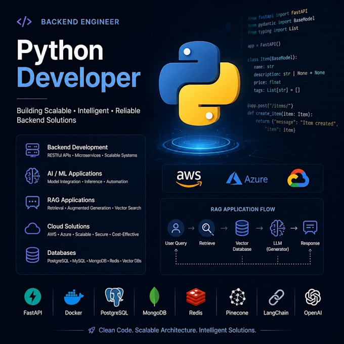 work on python development, ai, ml projects