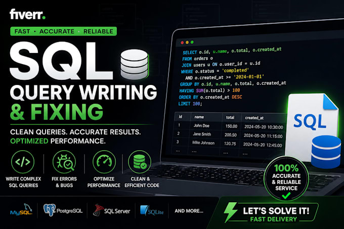 write and fix sql queries for your database