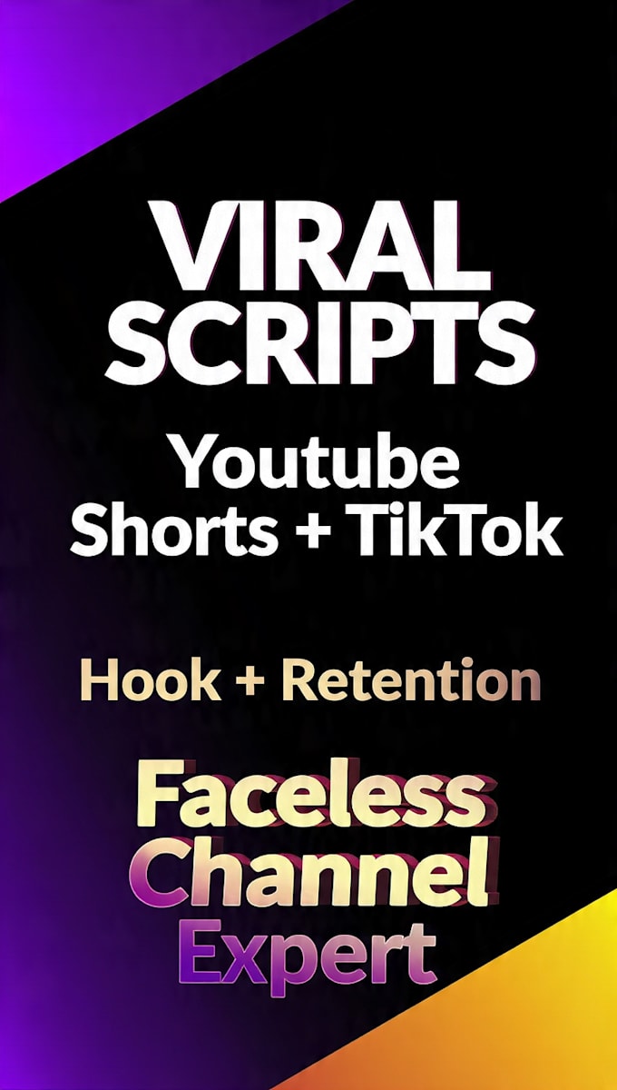 write viral youtube and tiktok script for faceless channel