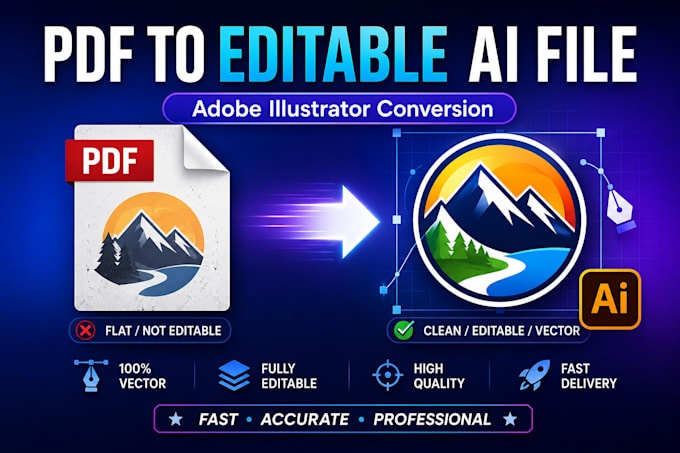convert PDF to editable adobe illustrator ai file