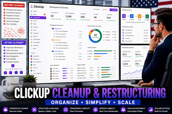 clean up organize and restructure your clickup workspace