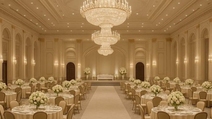 design 3d wedding hall and event venue visualization