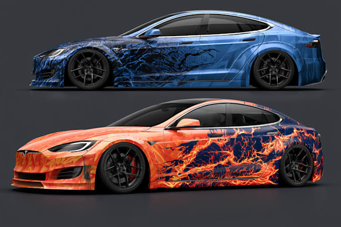design a custom vehicle wrap, cars, pickups, trailers,