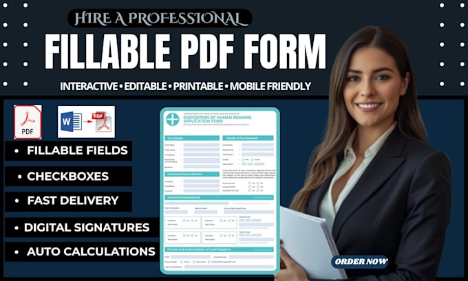 create fillable form, interactive pdf form and convert word to editable pdf form