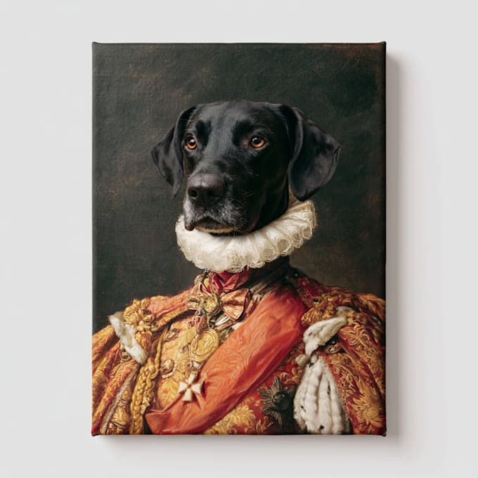 custom royal pet portrait cat portrait, dog portrait