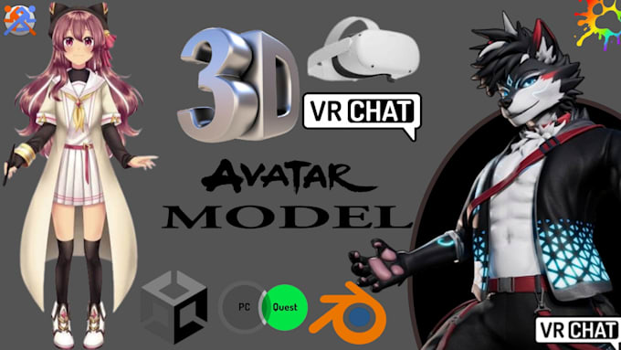 create custom 3d models, vrchat avatars, and game assets