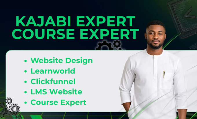 be your kajabi website design, clickfunnel, learnworld website and course expert